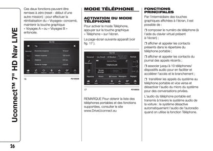 Fiat 500L Uconnect Radio Nav 7.0 Guide d'utilisation 2017 - 2023