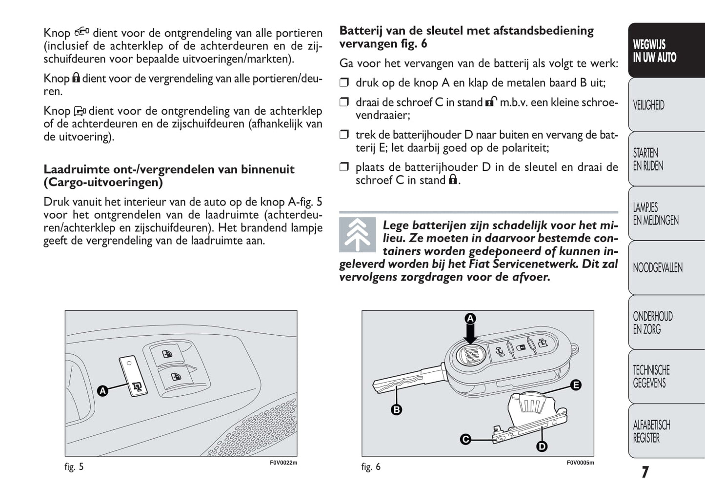 2013-2014 Fiat Doblò Owner's Manual | Dutch