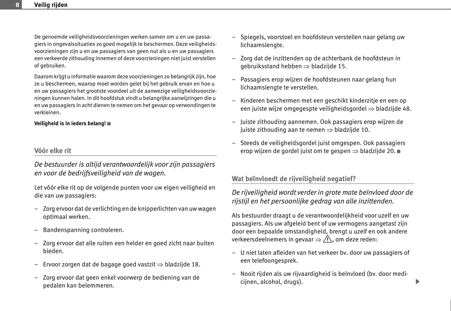 2008-2009 Seat Toledo Owner's Manual | Dutch