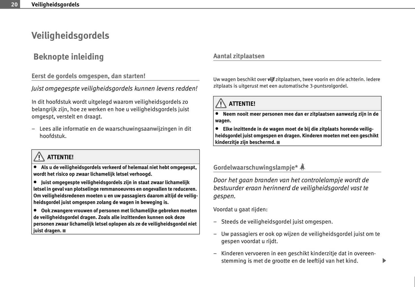 2008-2009 Seat Toledo Owner's Manual | Dutch