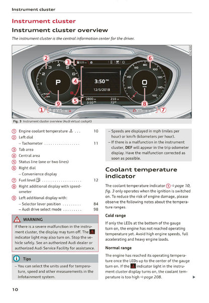 2019-2023 Audi TT Bedienungsanleitung | Englisch