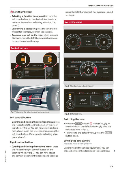 2019-2023 Audi TT Bedienungsanleitung | Englisch