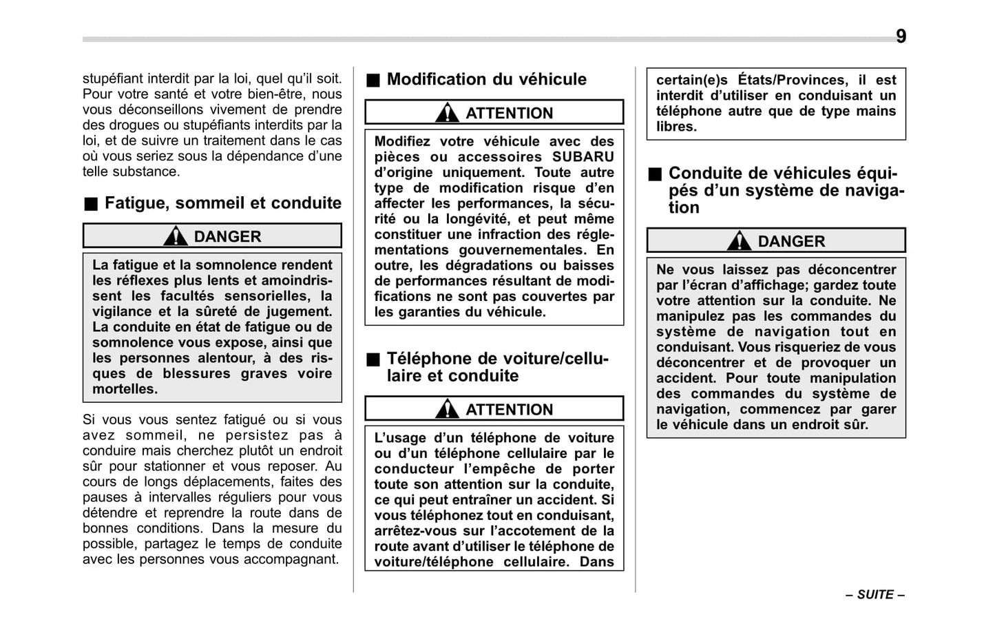 2017 Subaru Crosstrek Owner's Manual | French