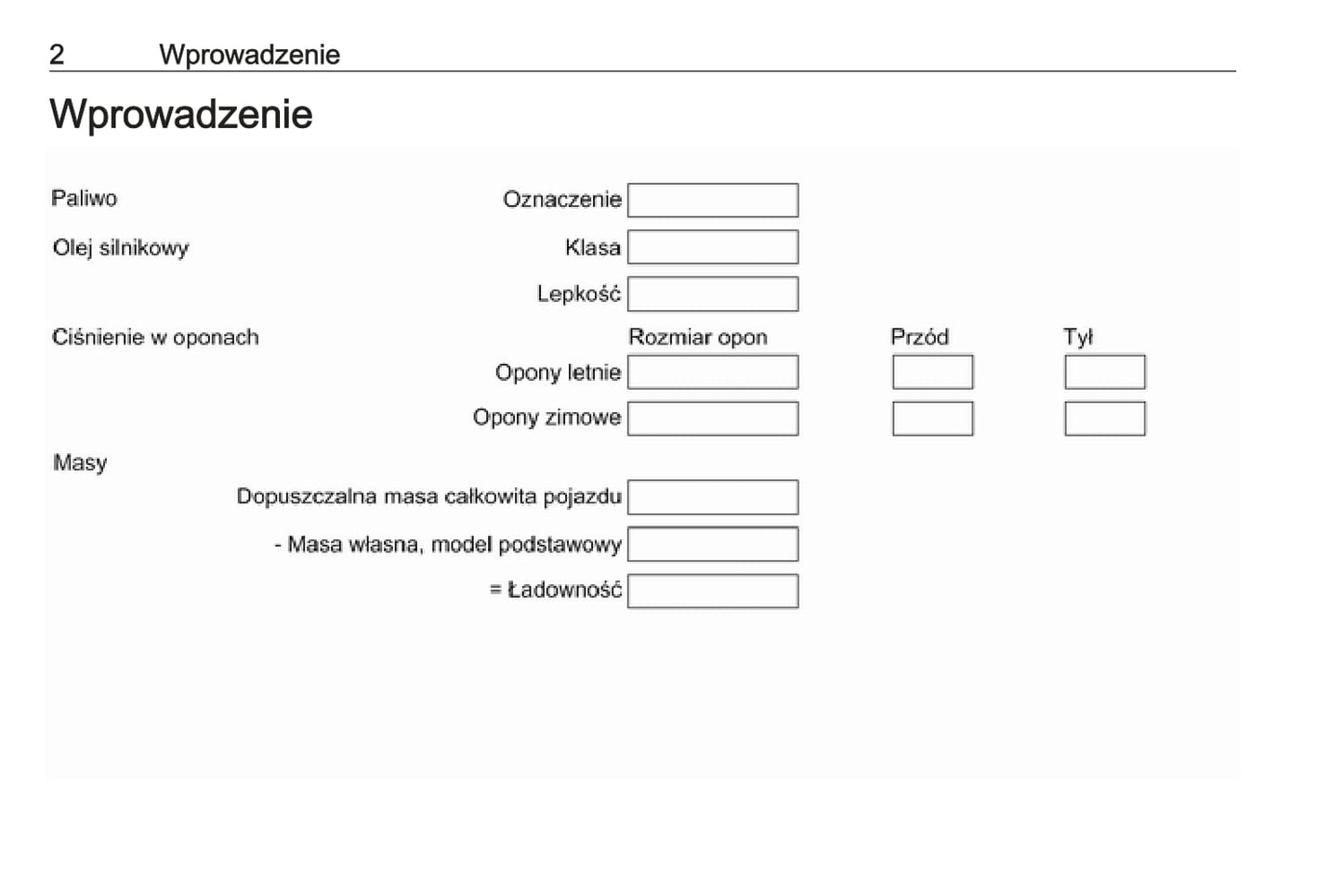 2016 Opel Adam Owner's Manual | Polish