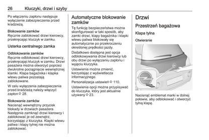 2016 Opel Adam Owner's Manual | Polish