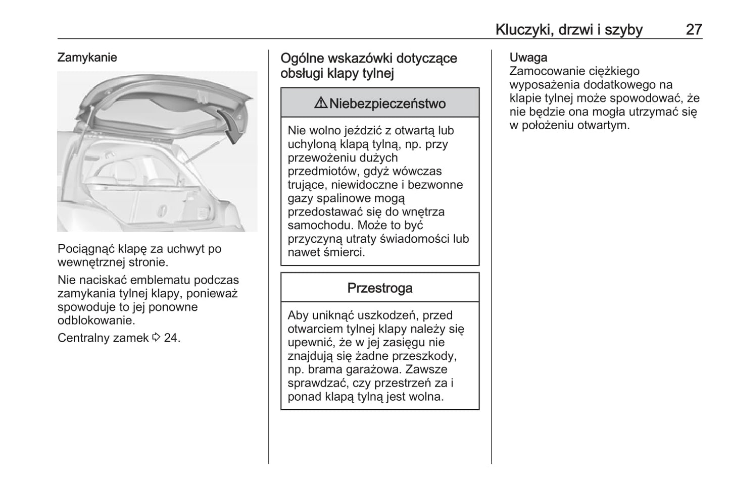 2016 Opel Adam Owner's Manual | Polish