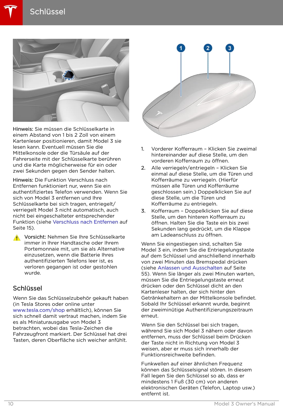 2019 Tesla Model 3 Owner's Manual | German