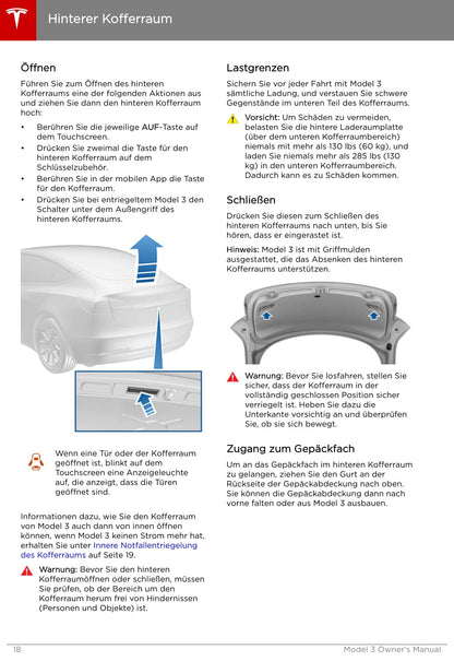 2019 Tesla Model 3 Owner's Manual | German