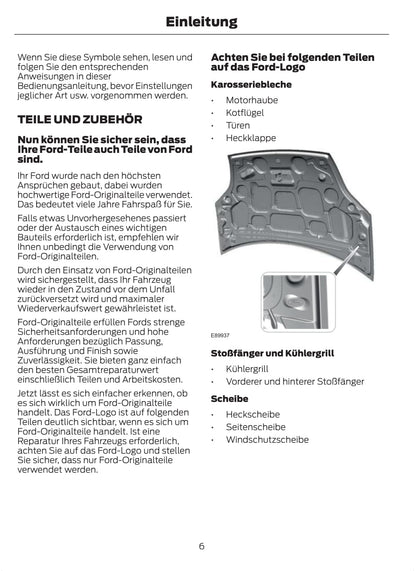 2011-2012 Ford Fusion Bedienungsanleitung | Deutsch