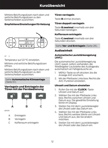 2011-2012 Ford Fusion Bedienungsanleitung | Deutsch