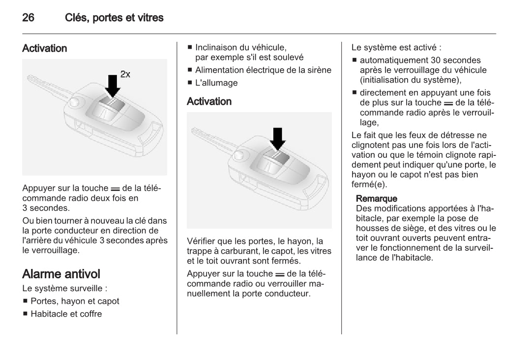 2010-2015 Opel Antara Bedienungsanleitung | Französisch