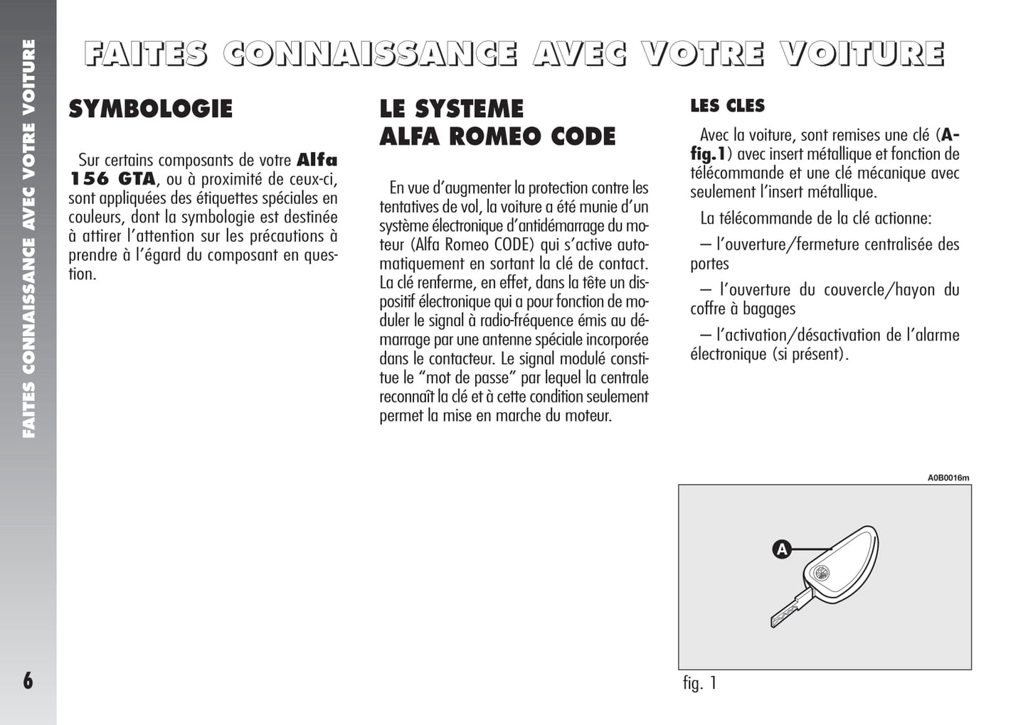 2004-2007 Alfa Romeo 156 GTA Owner's Manual | French