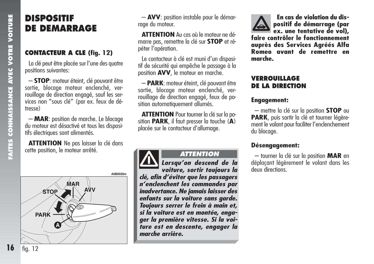 2004-2007 Alfa Romeo 156 GTA Owner's Manual | French