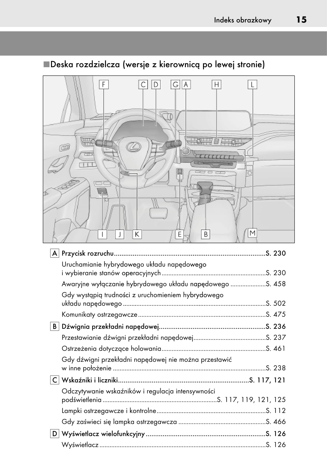 2019 Lexus UX 250h Owner's Manual | Polish