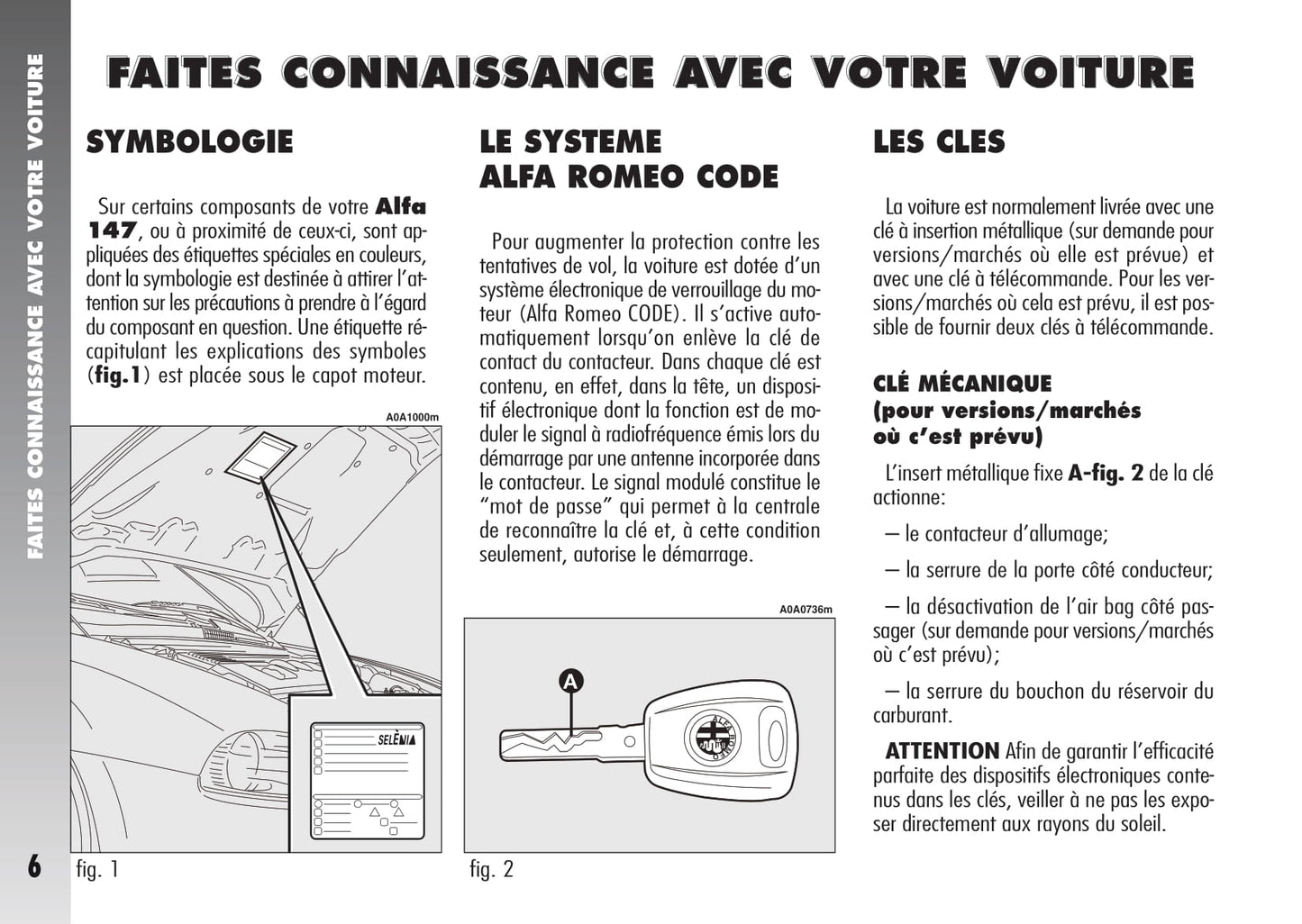 2007-2010 Alfa Romeo 147 Owner's Manual | French