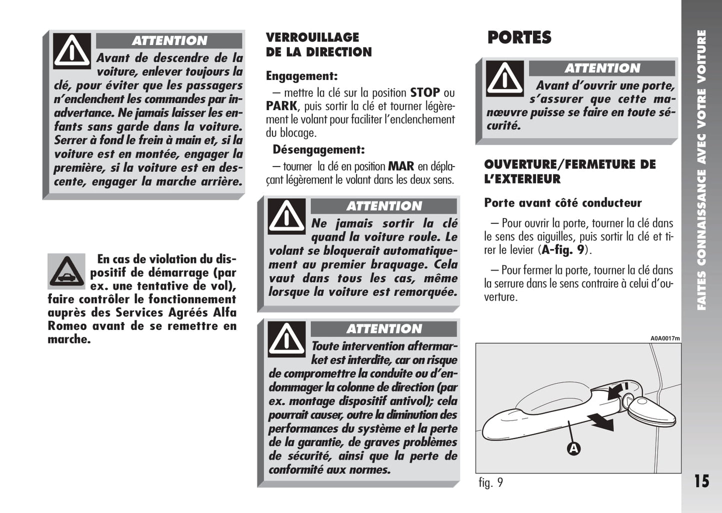 2007-2010 Alfa Romeo 147 Owner's Manual | French