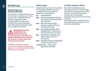 2002-2007 Maserati Coupé Bedienungsanleitung | Deutsch