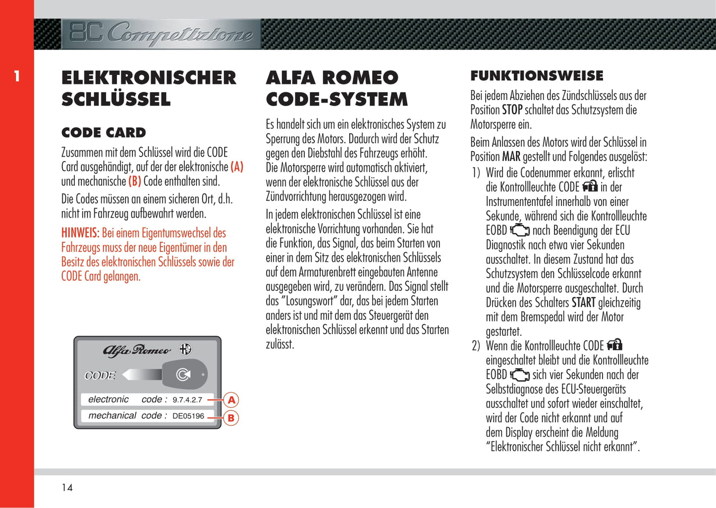 2008 Alfa Romeo 8C Competizione Owner's Manual | German