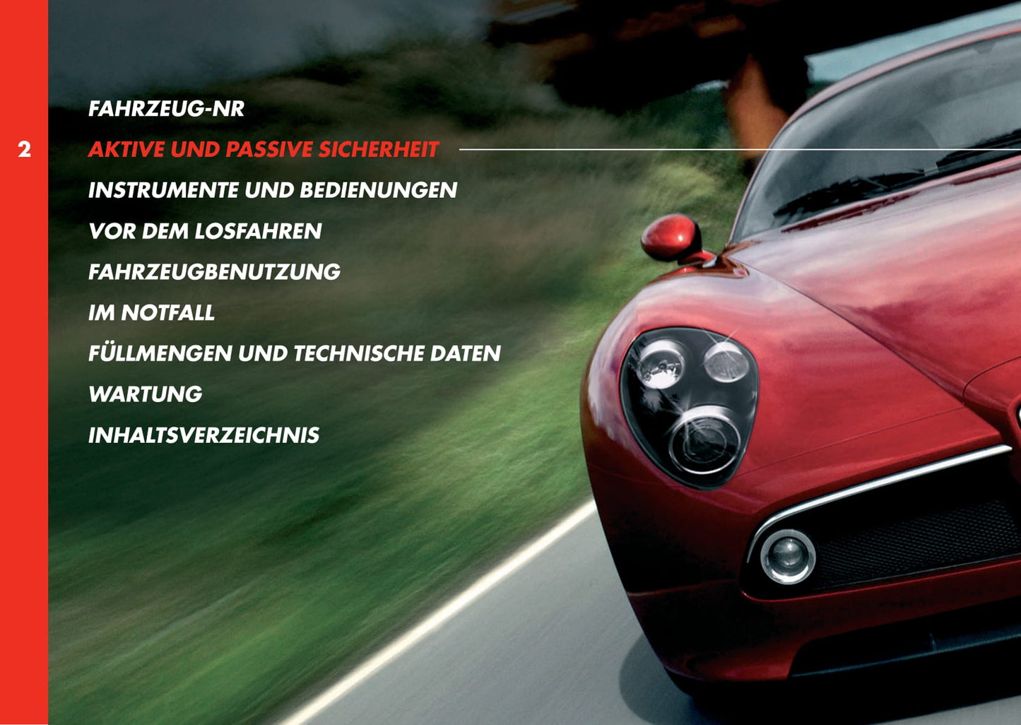 2008 Alfa Romeo 8C Competizione Owner's Manual | German