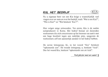 2004-2005 Kia Picanto Bedienungsanleitung | Niederländisch