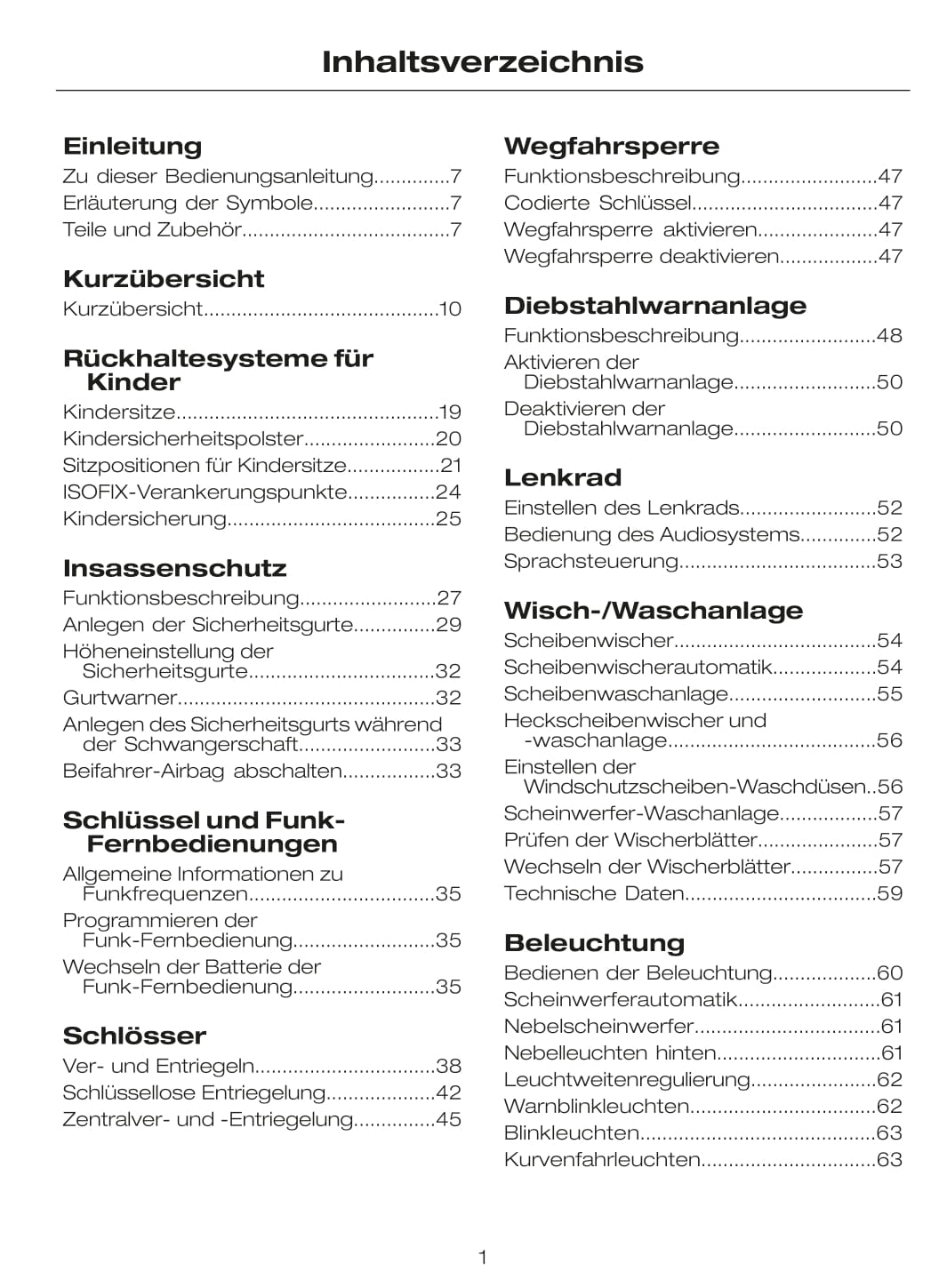 2010 Ford C-Max Bedienungsanleitung | Deutsch