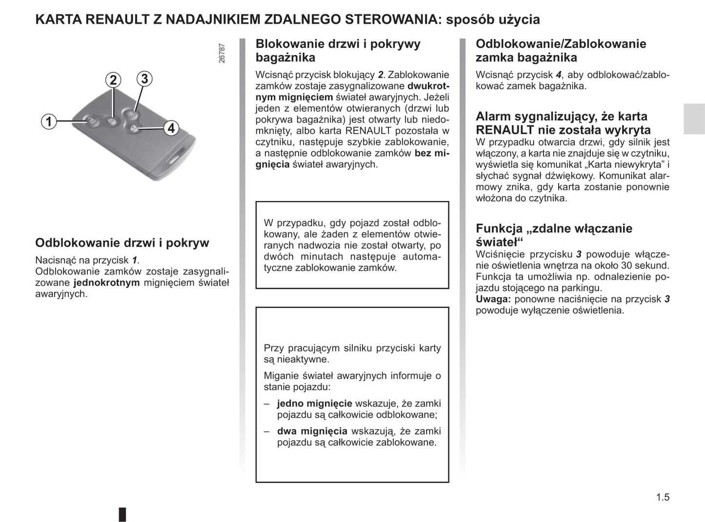 2016-2017 Renault Captur Owner's Manual | Polish