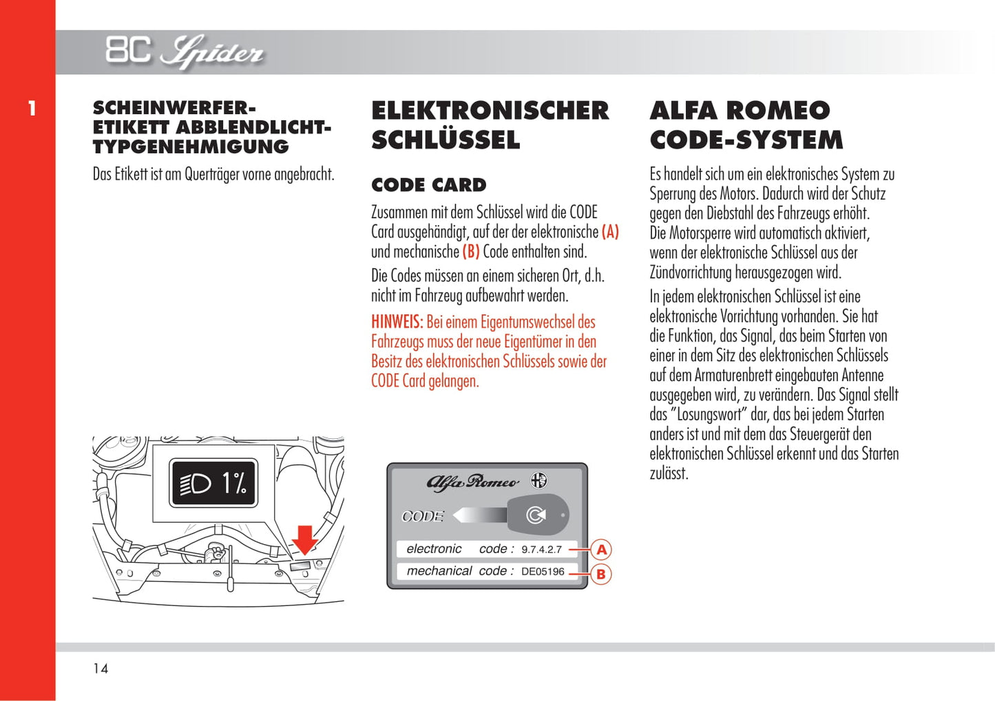 2010 Alfa Romeo 8C Bedienungsanleitung | Deutsch