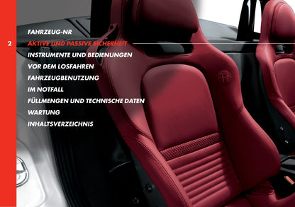 2010 Alfa Romeo 8C Bedienungsanleitung | Deutsch