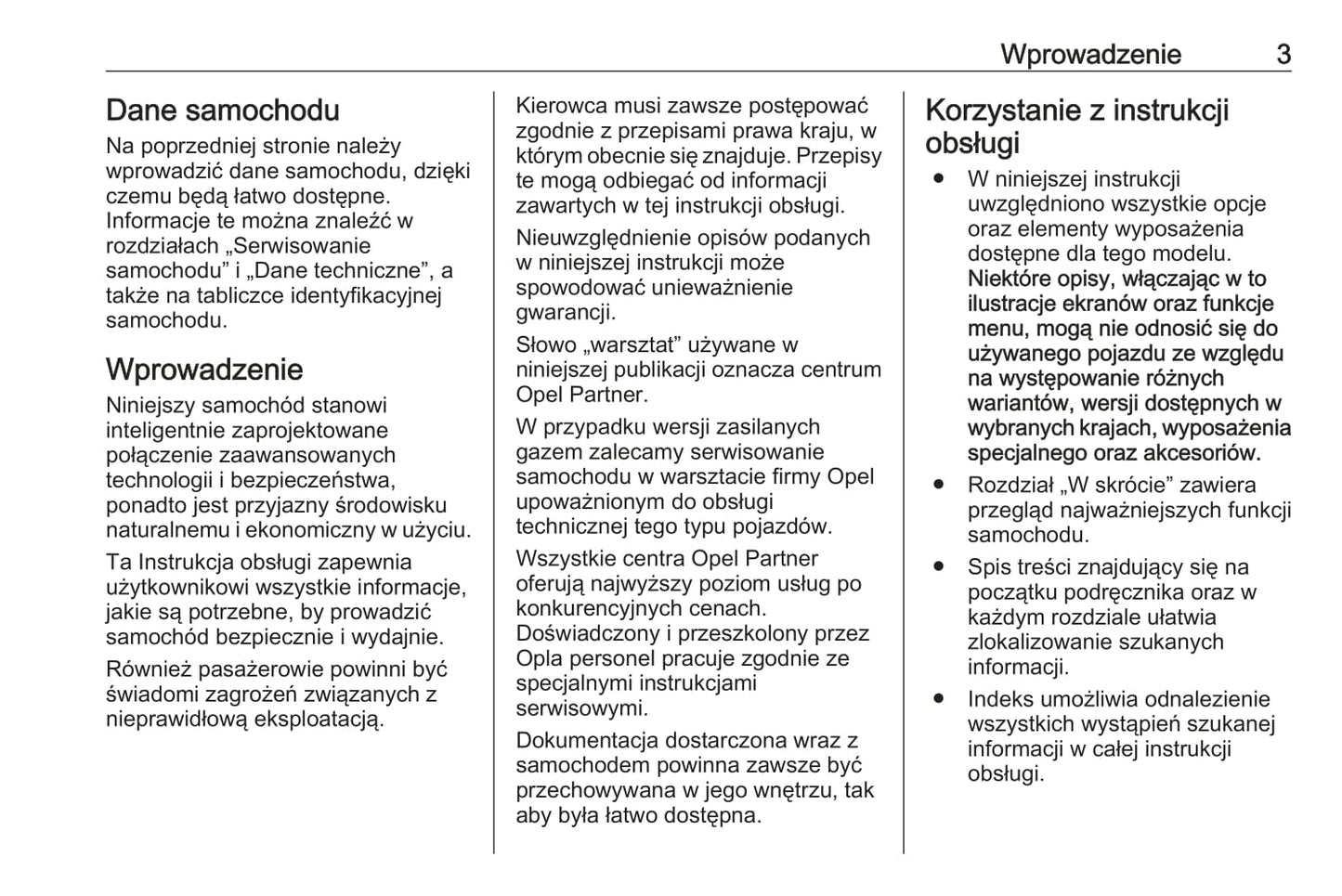 2019 Opel Adam Owner's Manual | Polish