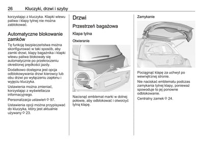 2019 Opel Adam Owner's Manual | Polish