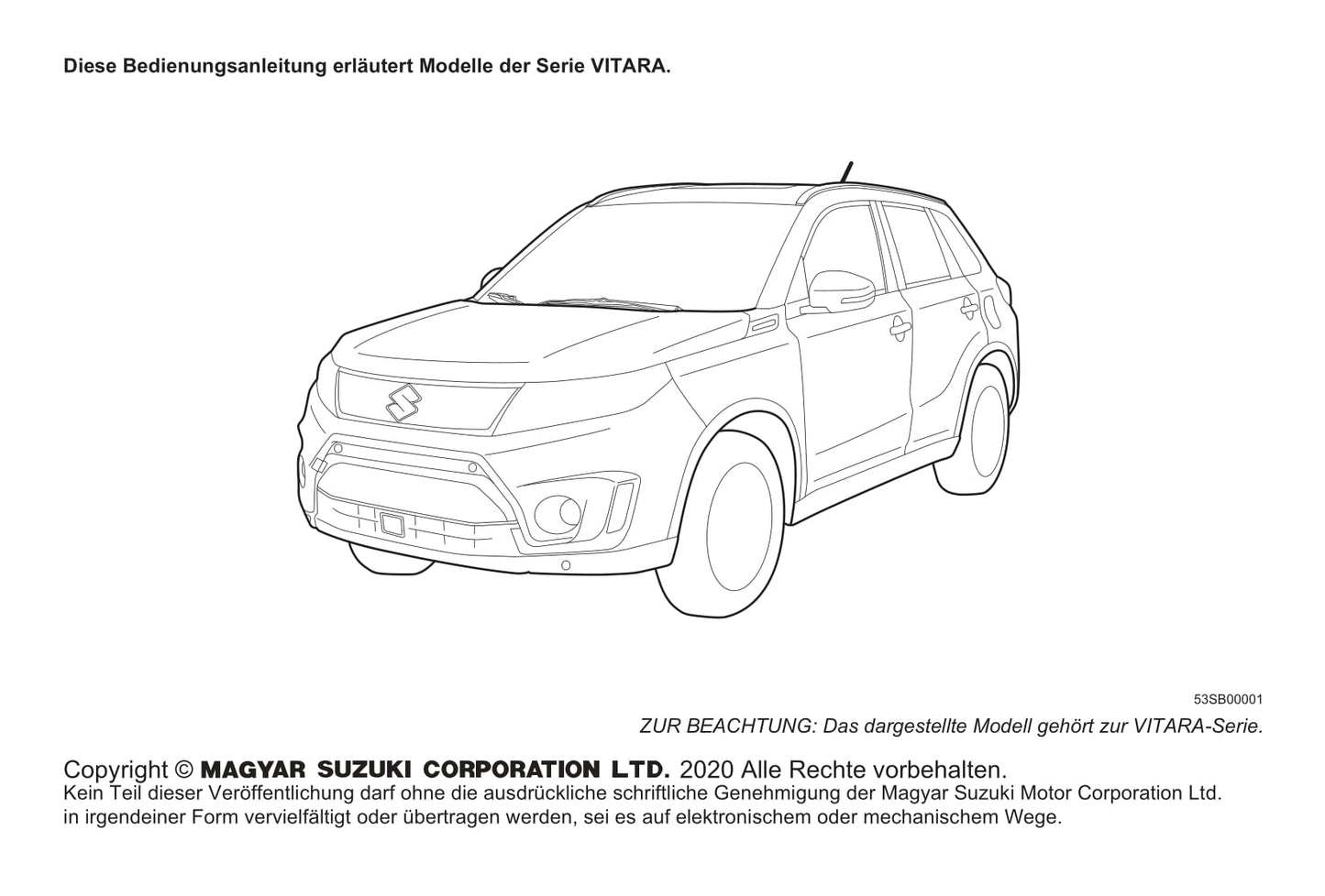 2020-2021 Suzuki Vitara Bedienungsanleitung | Deutsch
