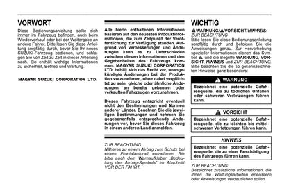 2020-2021 Suzuki Vitara Owner's Manual | German