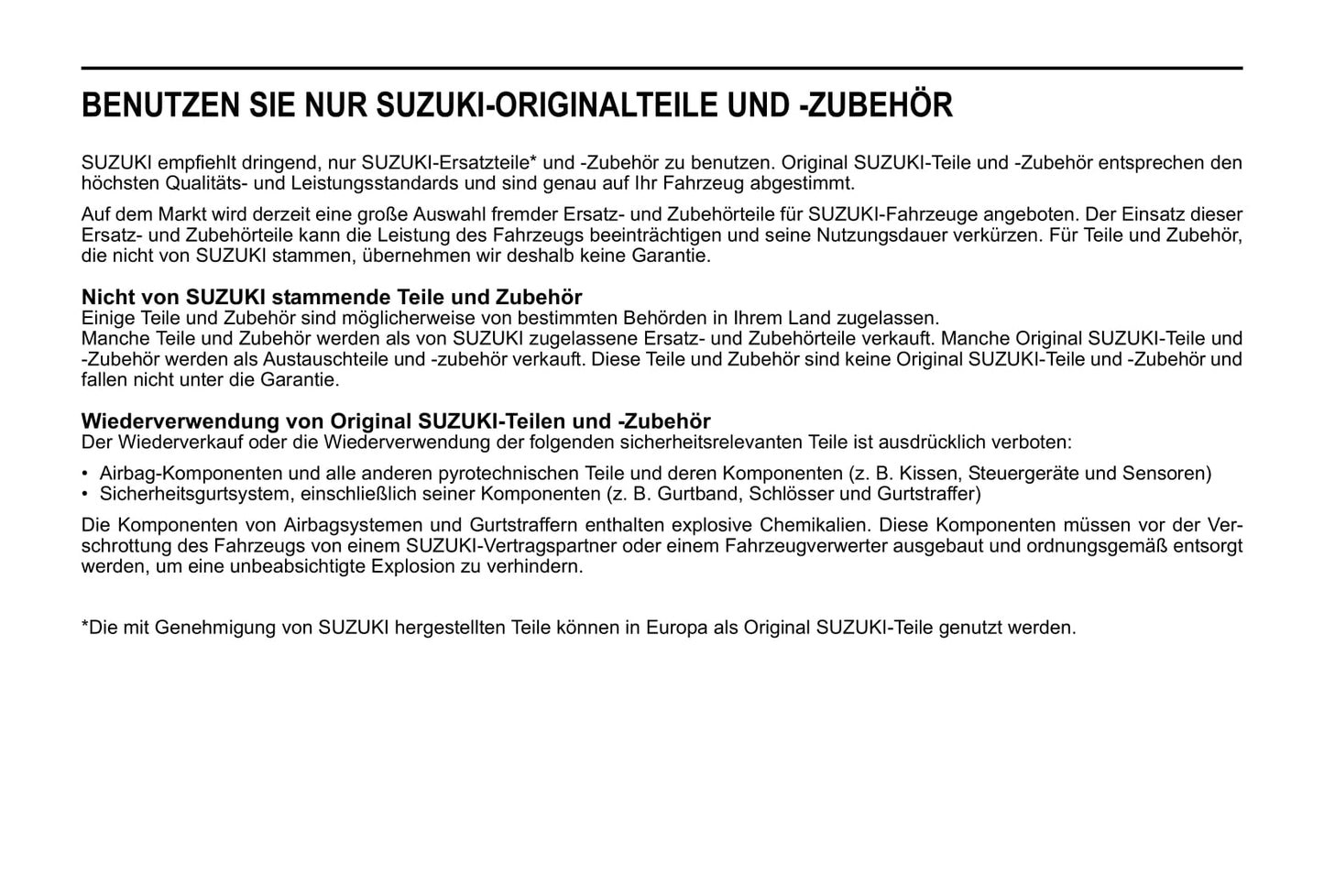 2020-2021 Suzuki Vitara Owner's Manual | German