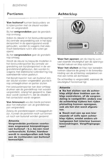 1998-2002 Volkswagen Golf Owner's Manual | Dutch