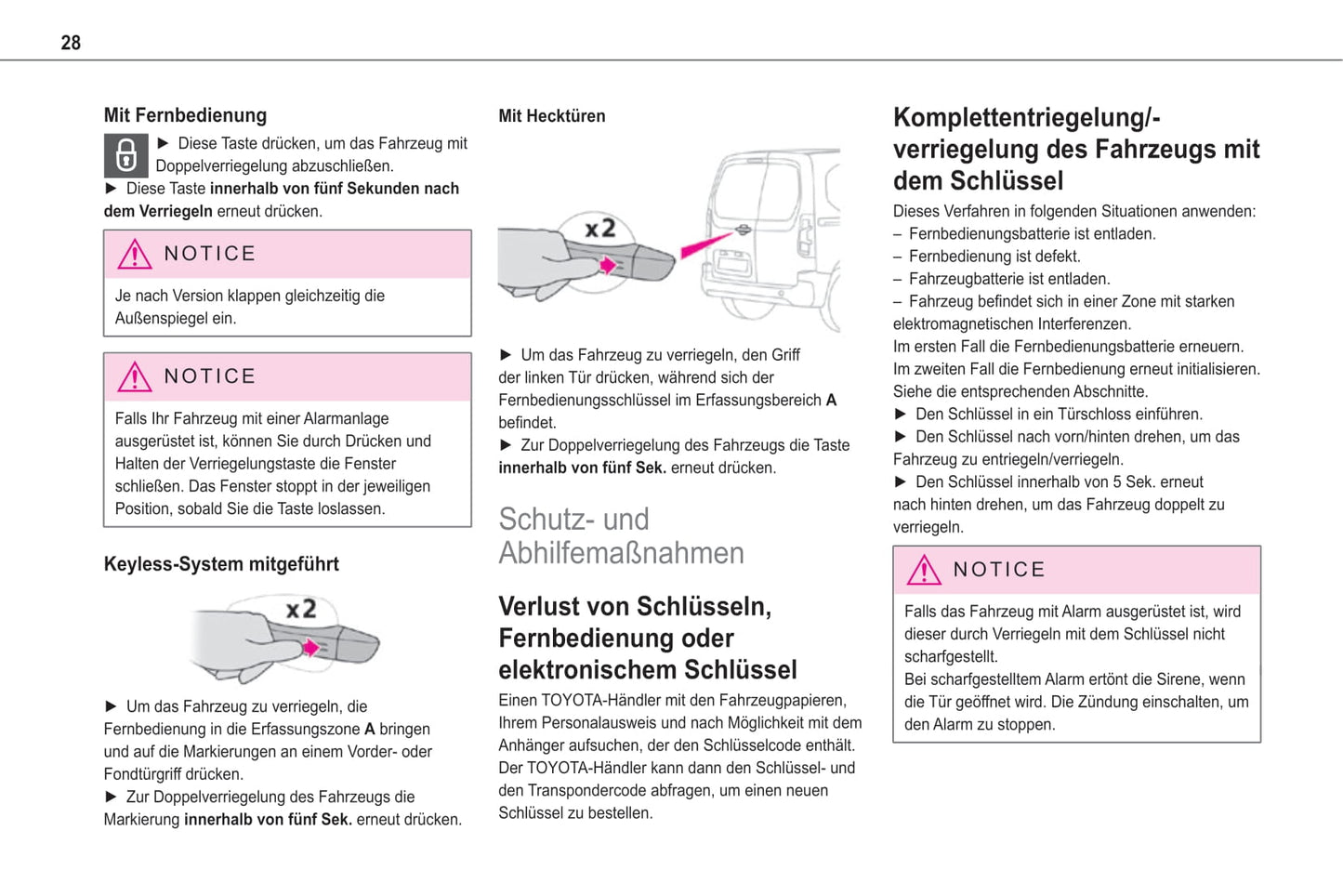 2020-2021 Toyota Proace City Verso Bedienungsanleitung | Deutsch