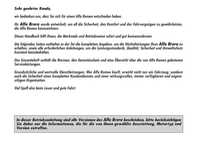 2009-2012 Alfa Romeo Brera Bedienungsanleitung | Deutsch
