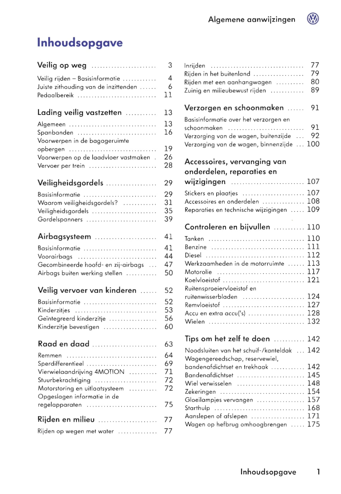 2009-2016 Volkswagen Caravelle/Multivan/Transporter Owner's Manual | Dutch