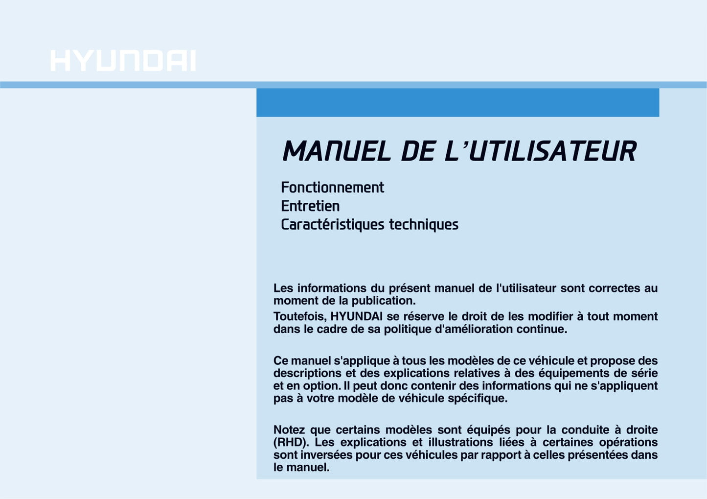 2018-2019 Hyundai Tucson Owner's Manual | French