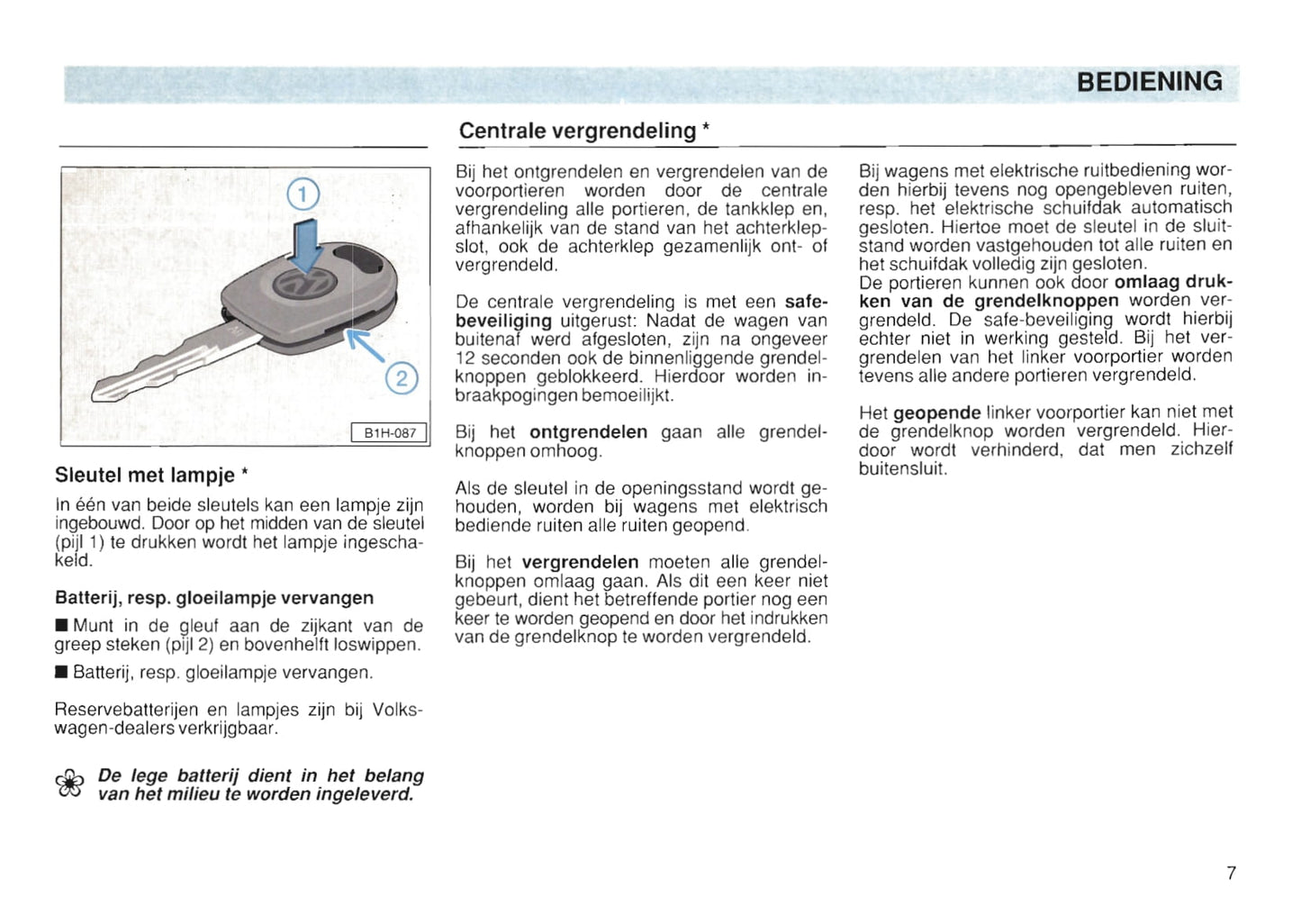 1991-1997 Volkswagen Golf Bedienungsanleitung | Niederländisch