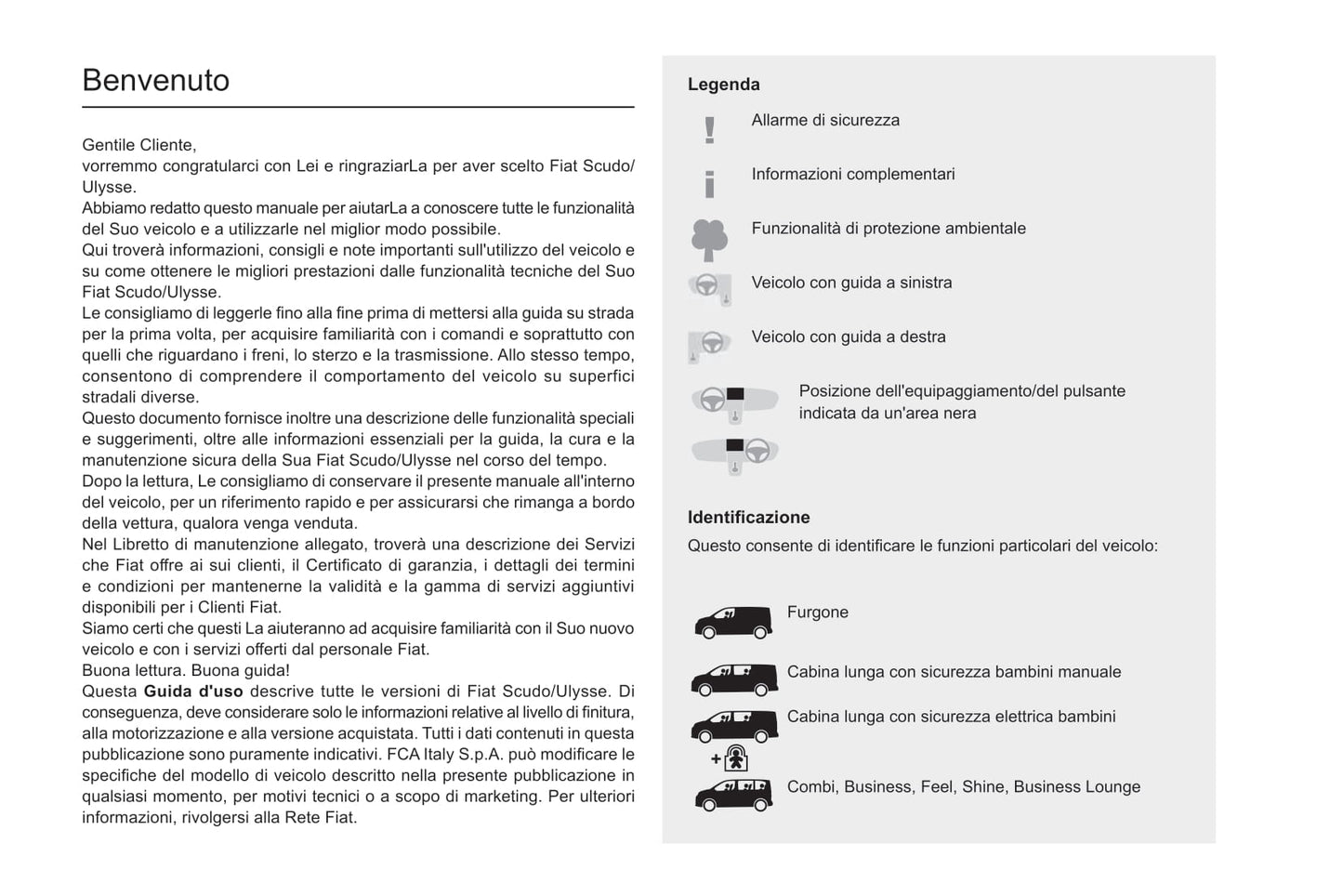 2022-2023 Fiat Scudo Ulysse Bedienungsanleitung | Italienisch