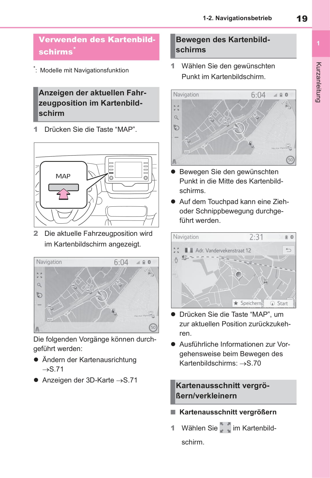 Toyota Navigation Bedienungsanleitung 2020