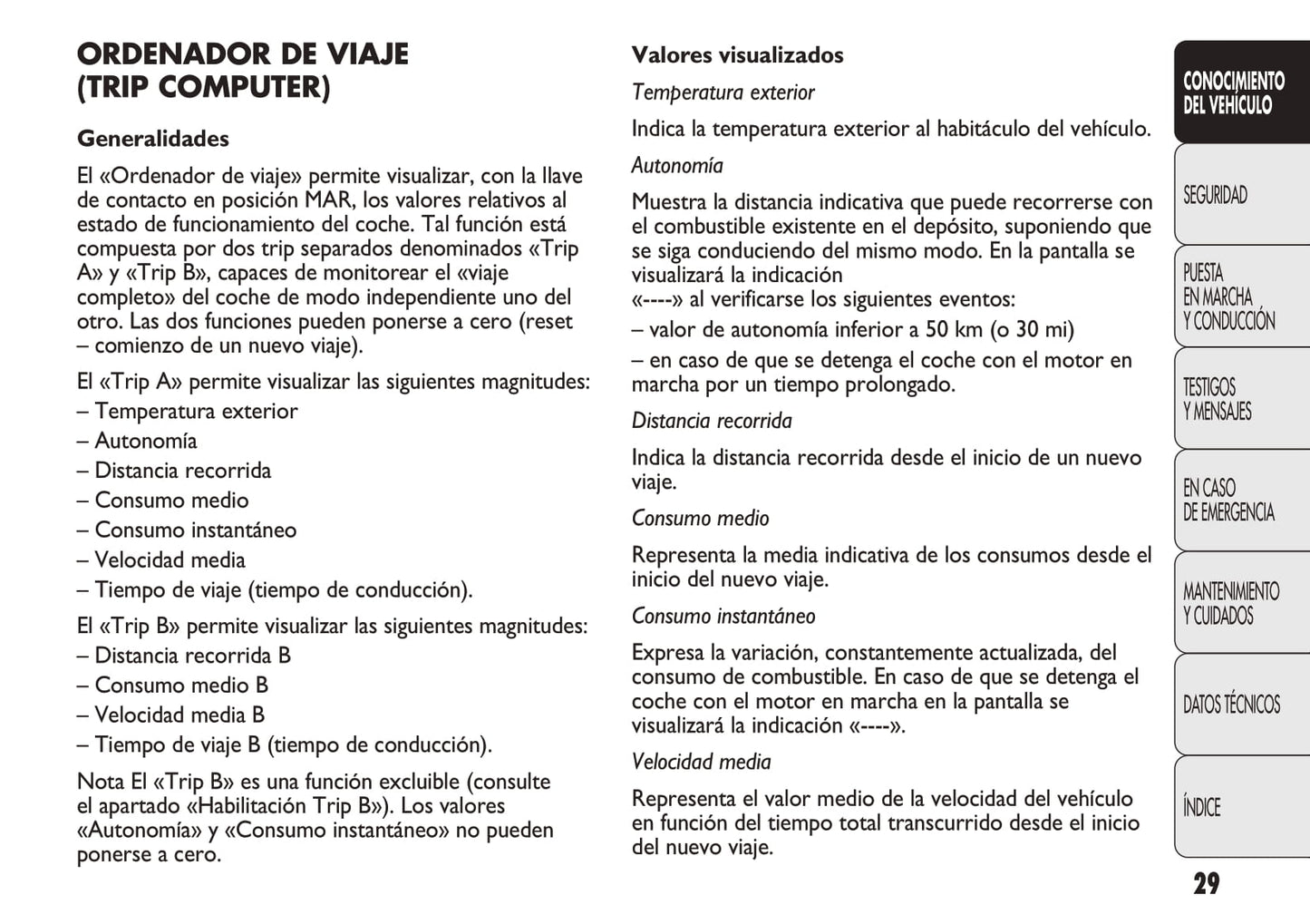 2009-2012 Abarth Punto Evo Owner's Manual | Spanish