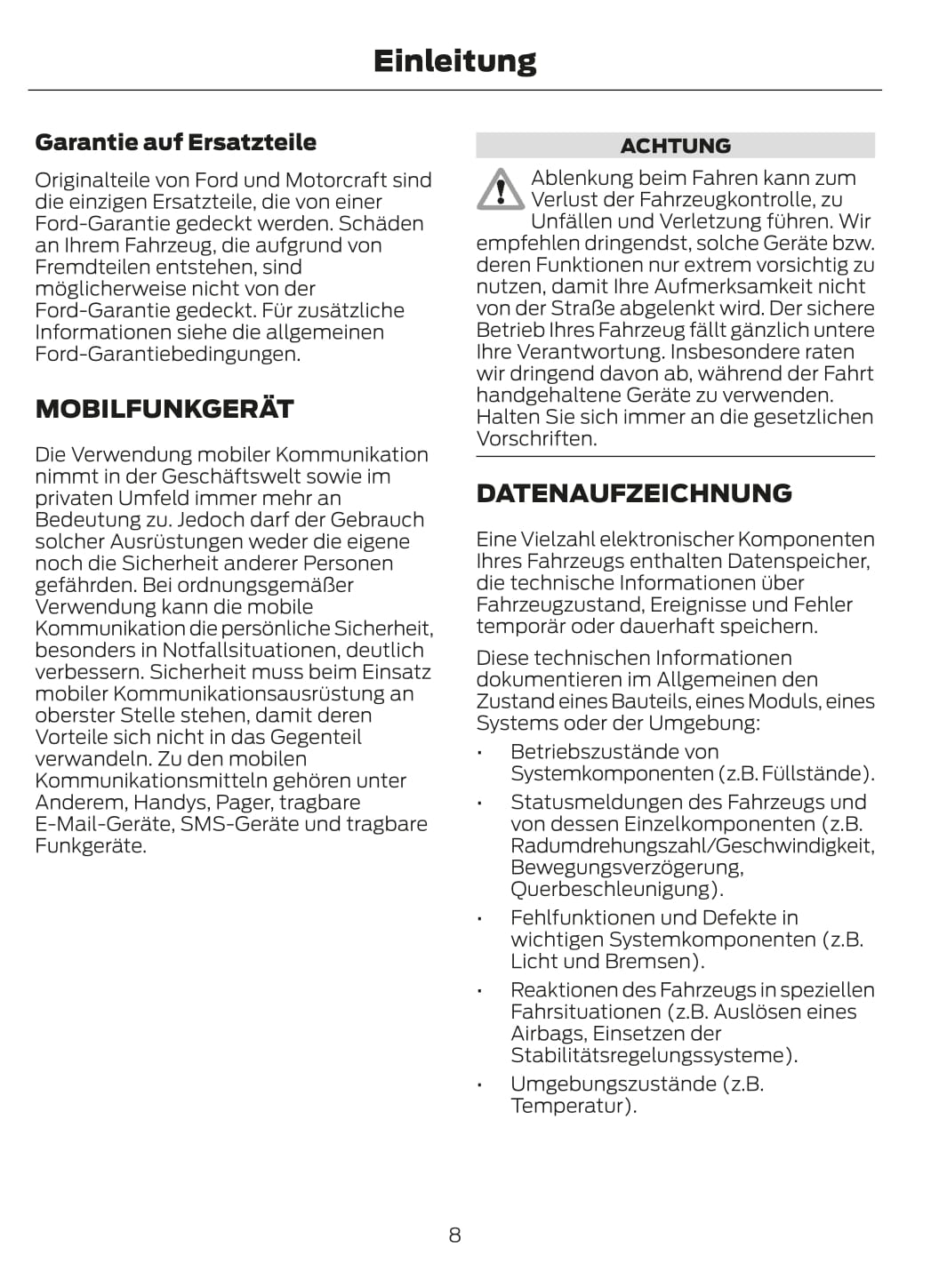 2012-2013 Ford Fiesta Bedienungsanleitung | Deutsch