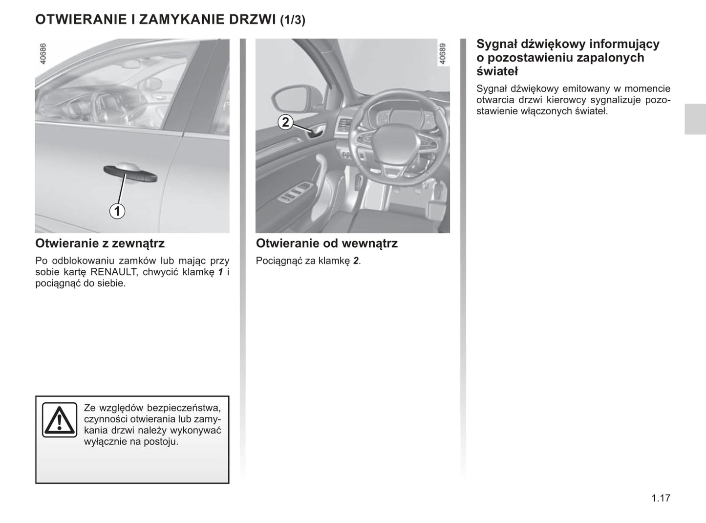 2018-2019 Renault Mégane Owner's Manual | Polish