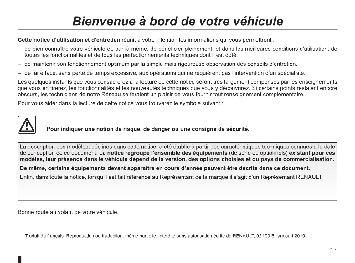 2010-2011 Renault Mégane Owner's Manual | French
