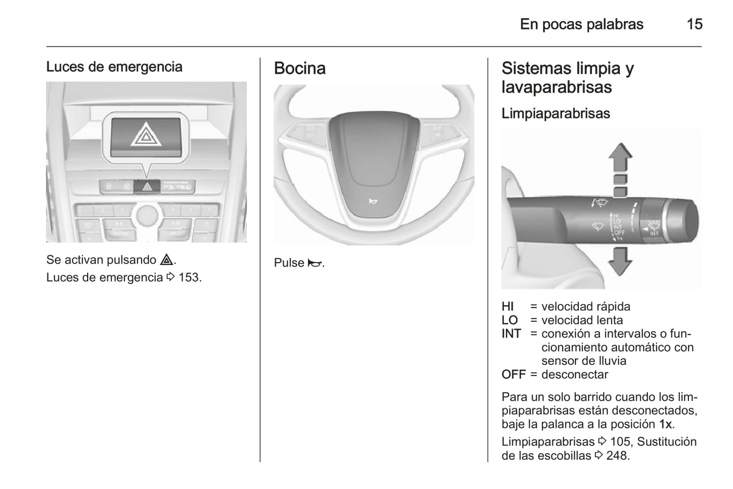 2015 Opel Zafira/Zafira Tourer Bedienungsanleitung | Spanisch