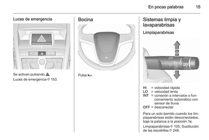 2015 Opel Zafira/Zafira Tourer Bedienungsanleitung | Spanisch