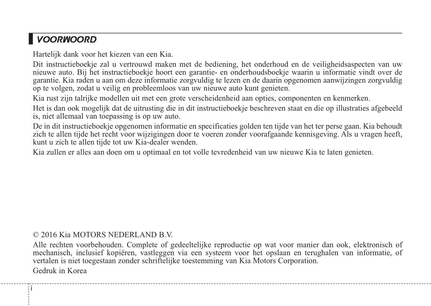 2016-2017 Kia Niro Owner's Manual | Dutch