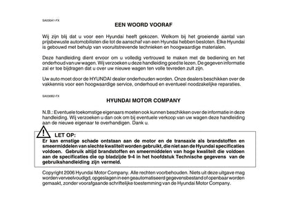 2006-2007 Hyundai Matrix Bedienungsanleitung | Niederländisch