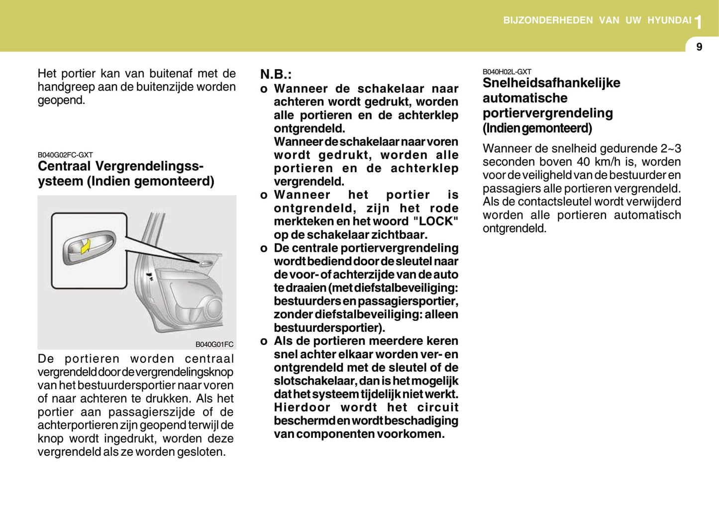 2006-2007 Hyundai Matrix Owner's Manual | Dutch